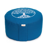 Meditationskissen Glückssitz® Lebensbaum petrol Buchweizenschalen 33 x 33 x 15 cm