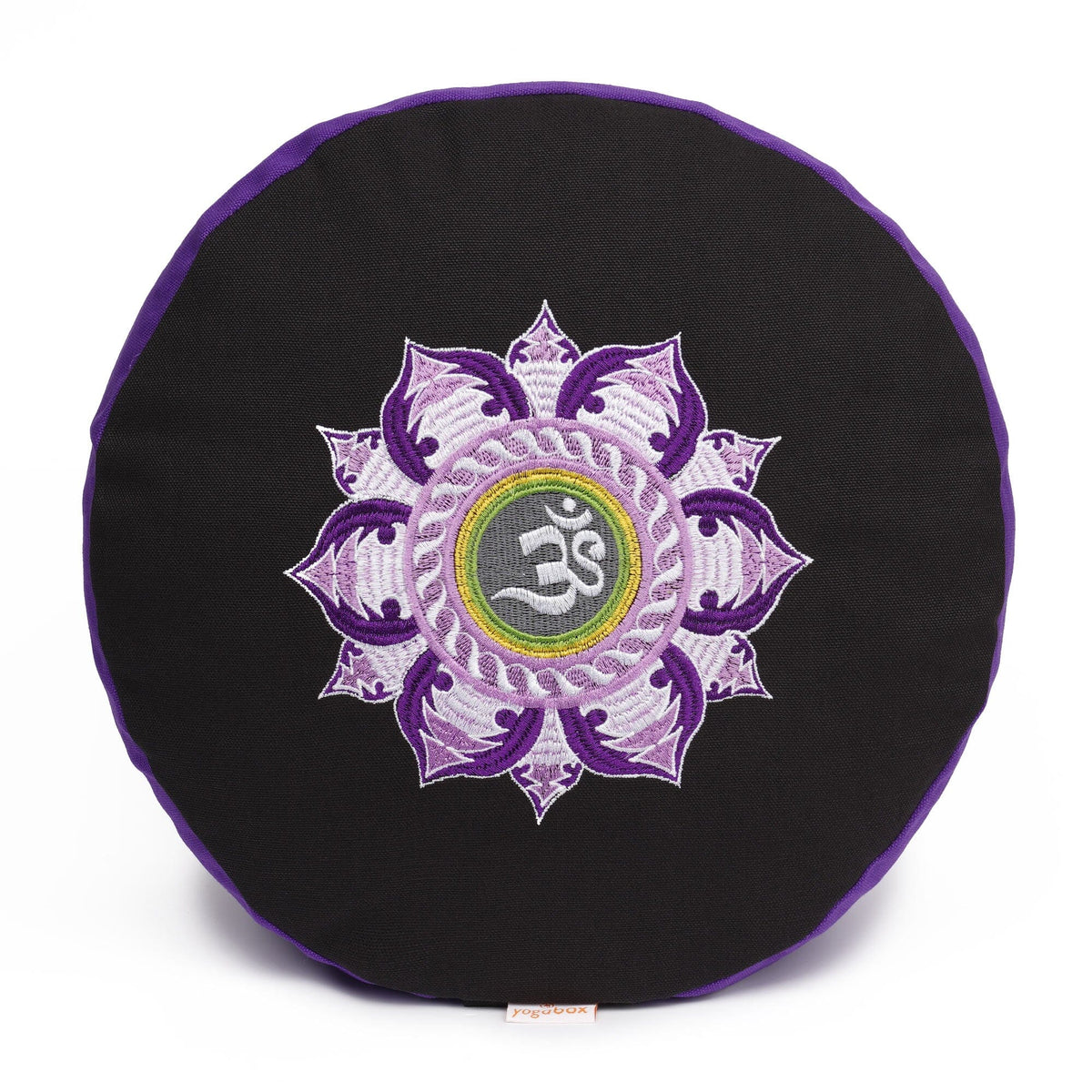 Meditationskissen Glückssitz® Lotus Stick lila / schwarz 