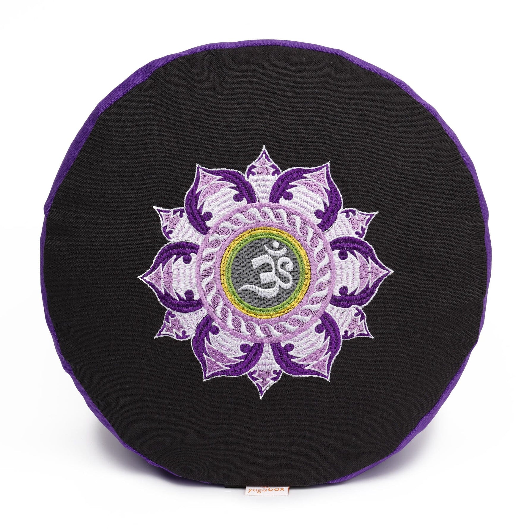 Meditationskissen Glückssitz® Lotus Stick lila / schwarz 