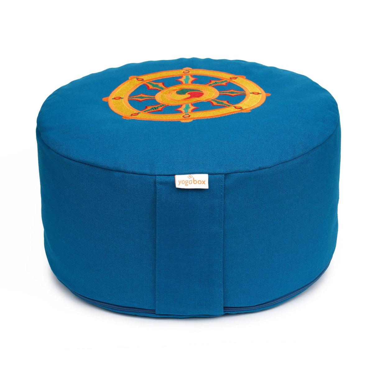 Meditationskissen Glückssitz® Rondo Dharmarad petrol Buchweizenschalen 33 x 33 x 15 cm