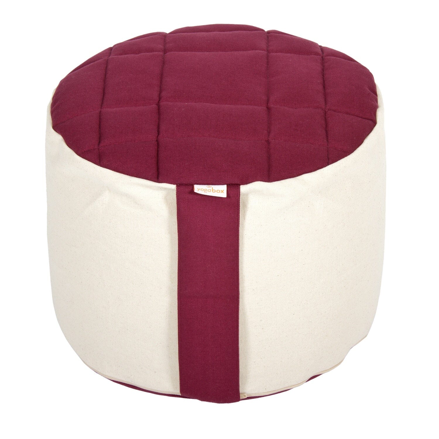 Meditationskissen Rondo Big Premium aubergine / natur Buchweizenschalen 35 x 35 x 25 cm