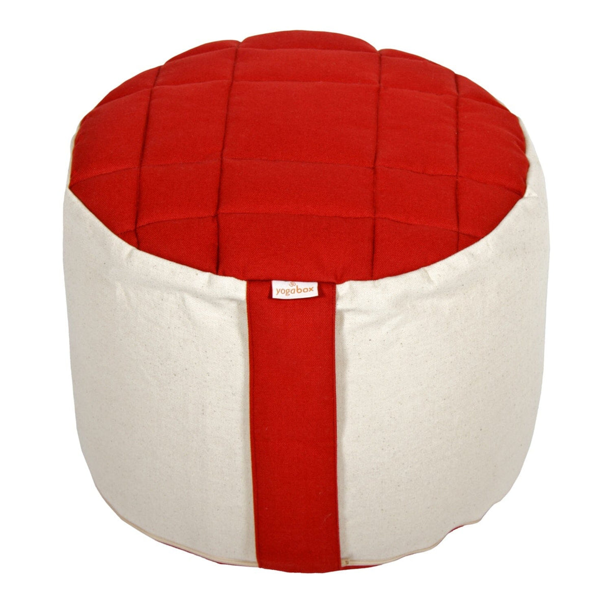 Meditationskissen Rondo Big Premium bordeaux / natur Buchweizenschalen 35 x 35 x 25 cm