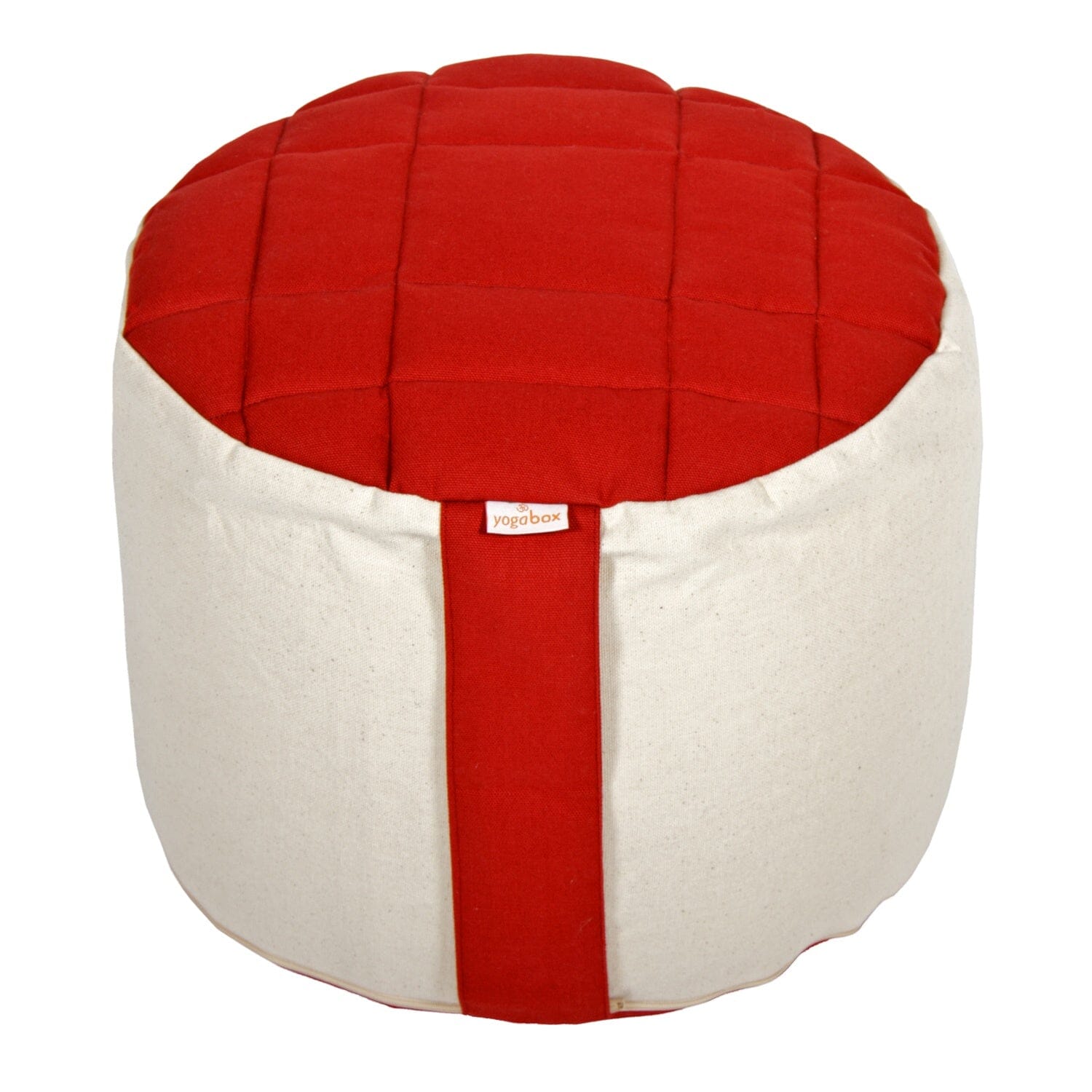 Meditationskissen Rondo Big Premium bordeaux / natur Buchweizenschalen 35 x 35 x 25 cm