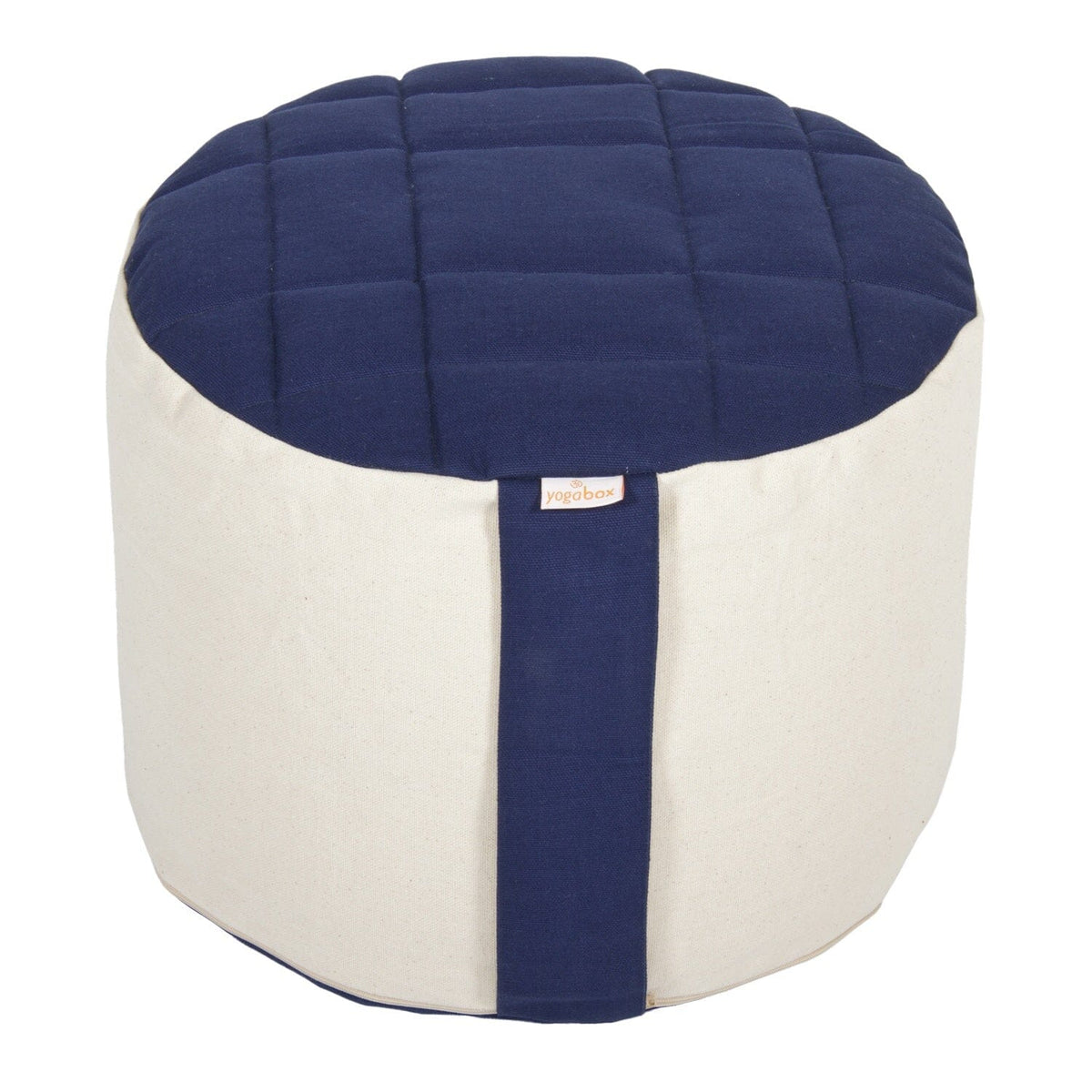 Meditationskissen Rondo Big Premium dunkelblau / natur Buchweizenschalen 35 x 35 x 25 cm