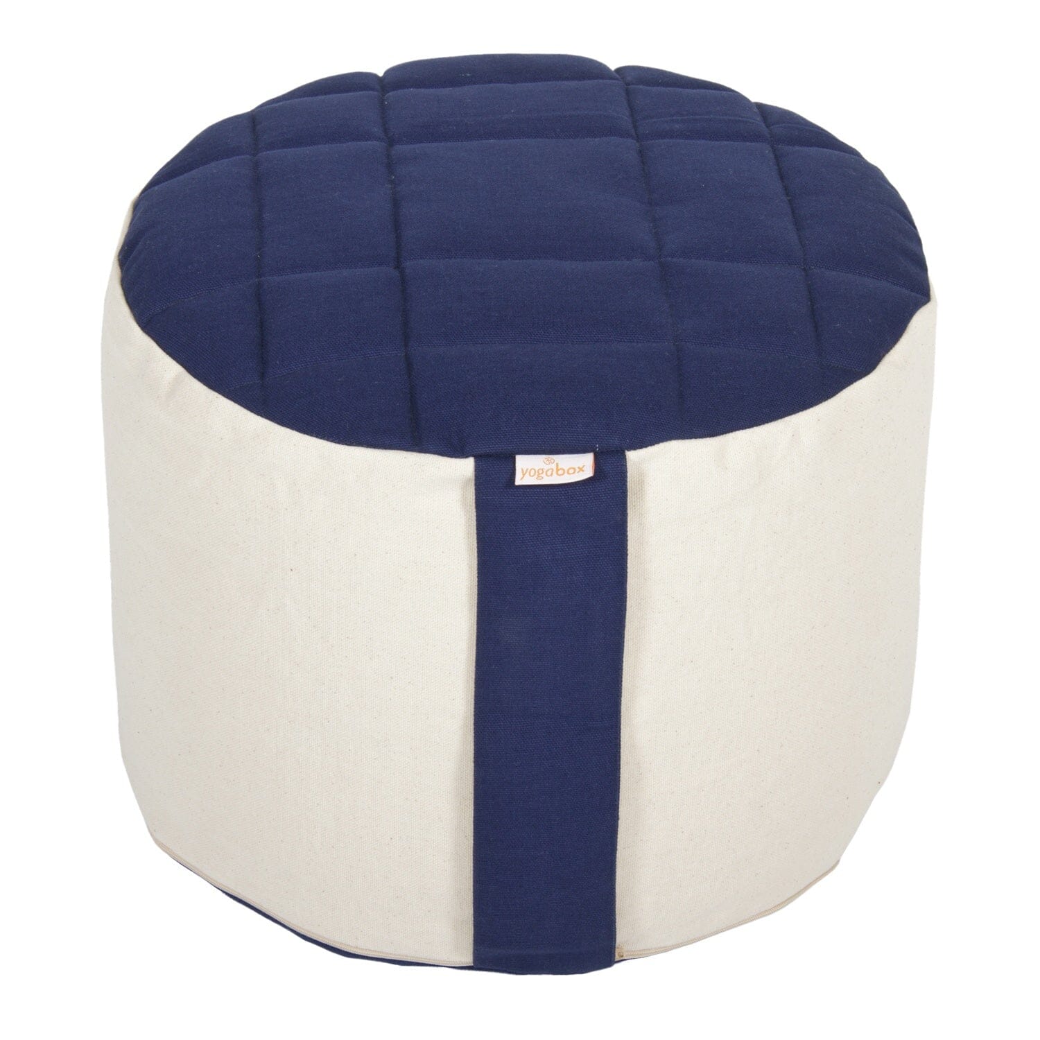 Meditationskissen Rondo Big Premium dunkelblau / natur Buchweizenschalen 35 x 35 x 25 cm