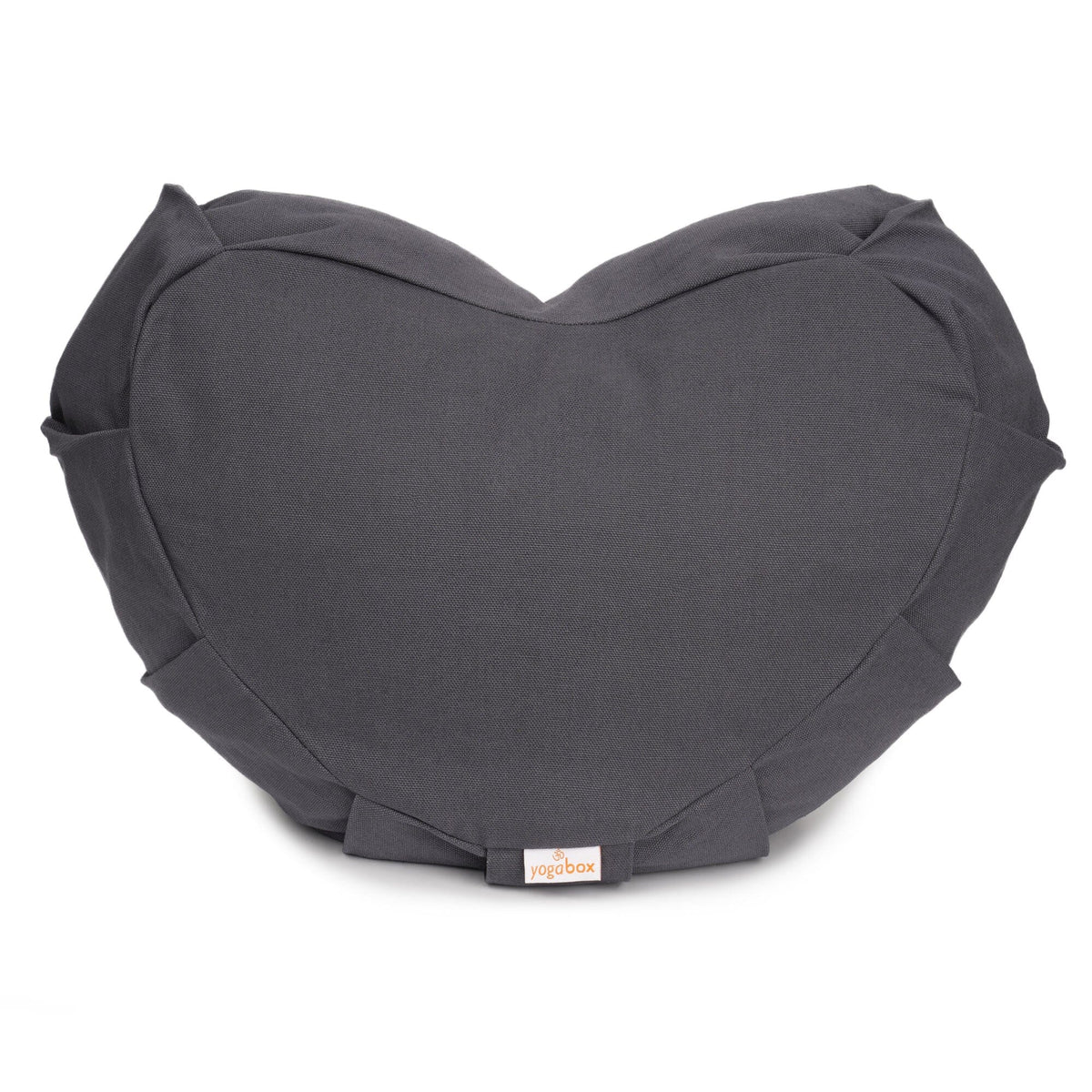 Meditationskissen Zafu ZEN Halbmond BASIC mit ZIP grau Buchweizenschalen 42 x 42 x 15 cm