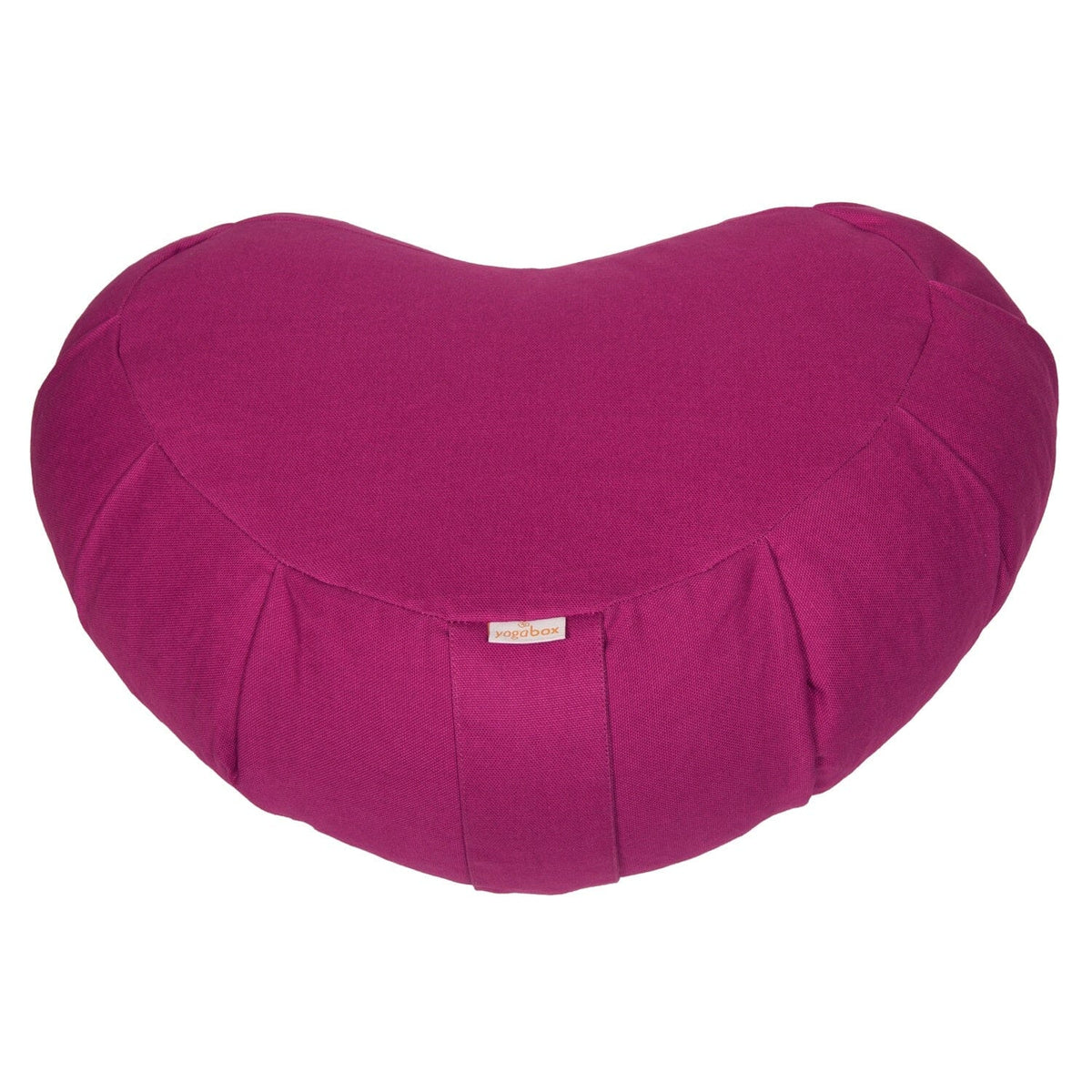 Meditationskissen Zafu ZEN Halbmond BASIC mit ZIP magenta Buchweizenschalen 42 x 42 x 15 cm