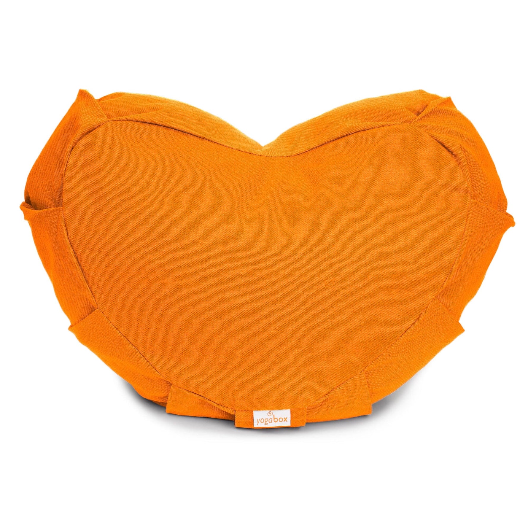 Meditationskissen Zafu ZEN Halbmond BASIC mit ZIP orange Buchweizenschalen 42 x 42 x 15 cm