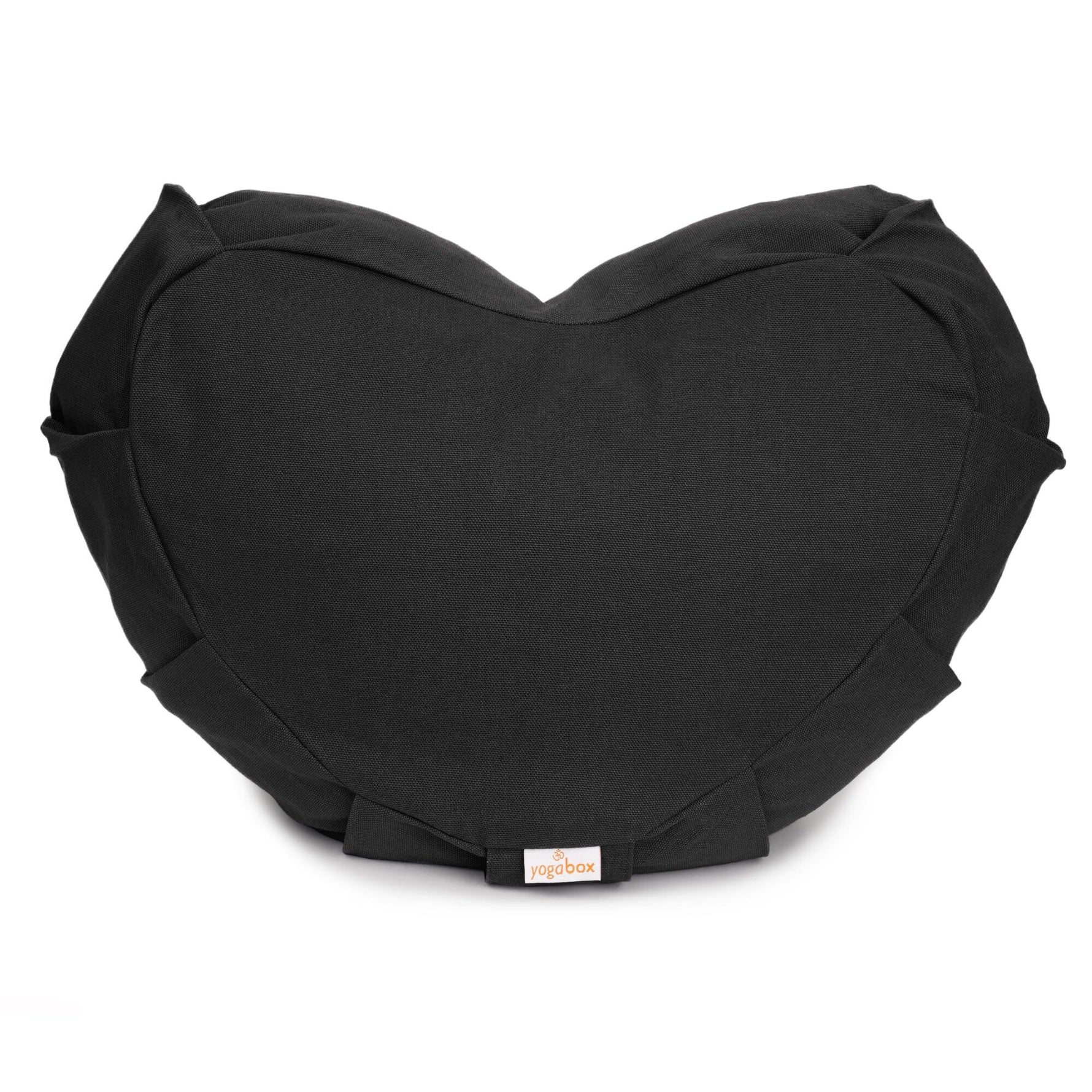 Meditationskissen Zafu ZEN Halbmond BASIC mit ZIP schwarz Buchweizenschalen 42 x 42 x 15 cm
