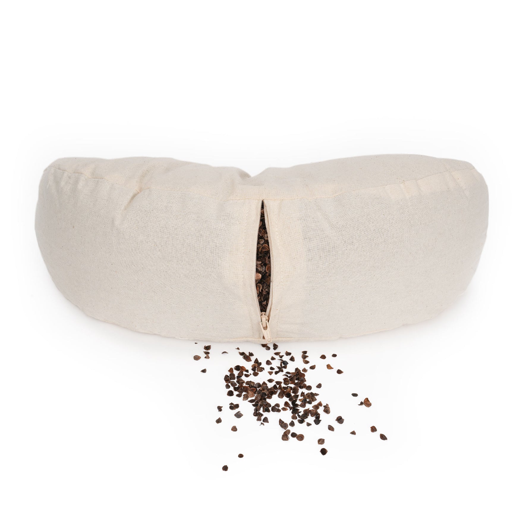 Yogakissen Halbmond BASIC Lotus Stick 40 x 17 x 12 cm Buchweizenschalen