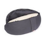 Yogakissen Halbmond BASIC grau 40 x 17 x 12 cm Buchweizenschalen
