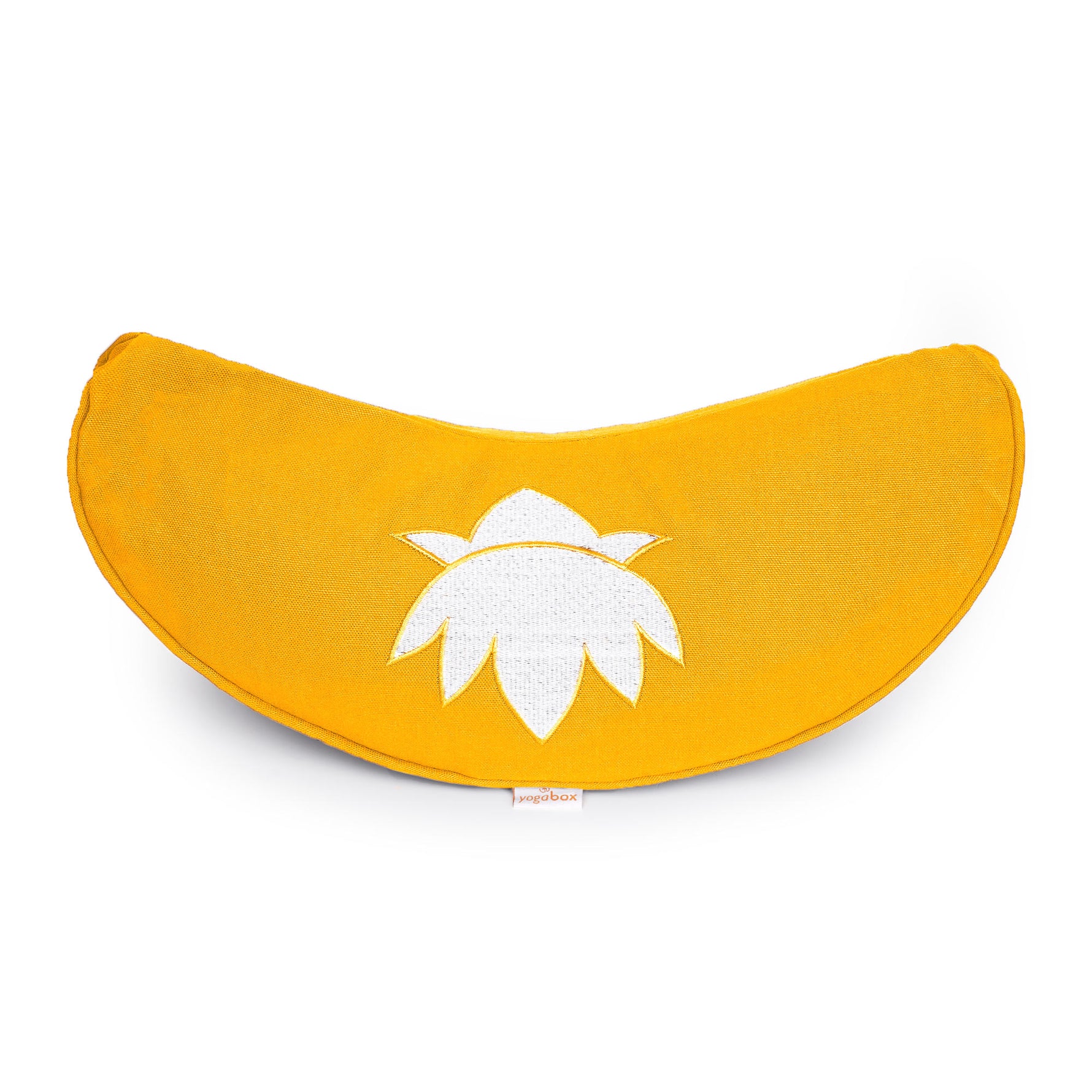 Yogakissen Halbmond BASIC Lotus Stick weiß dotter 40 x 17 x 12 cm Buchweizenschalen