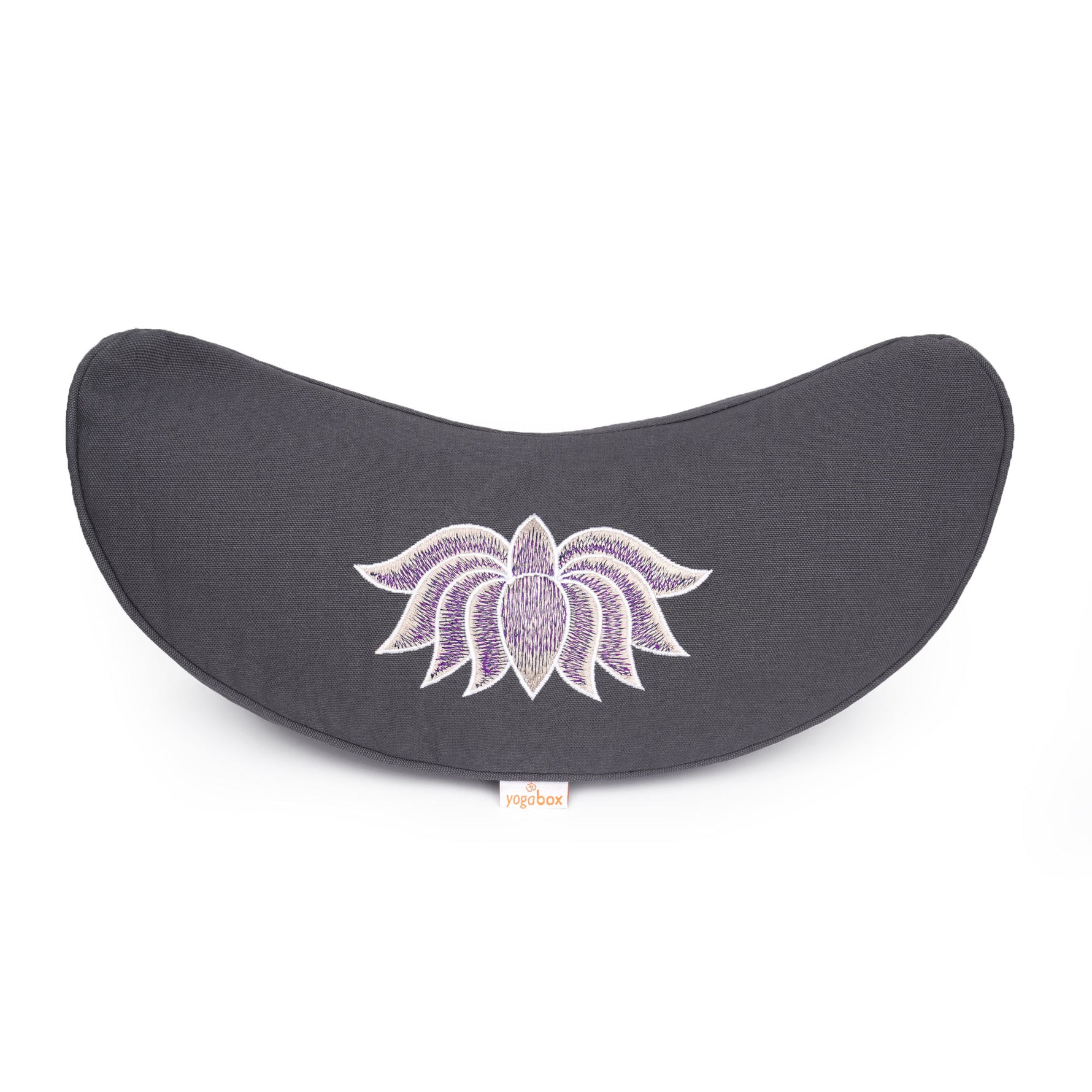Yogakissen Halbmond BASIC Lotus Stick multicolor grau 40 x 17 x 12 cm Buchweizenschalen
