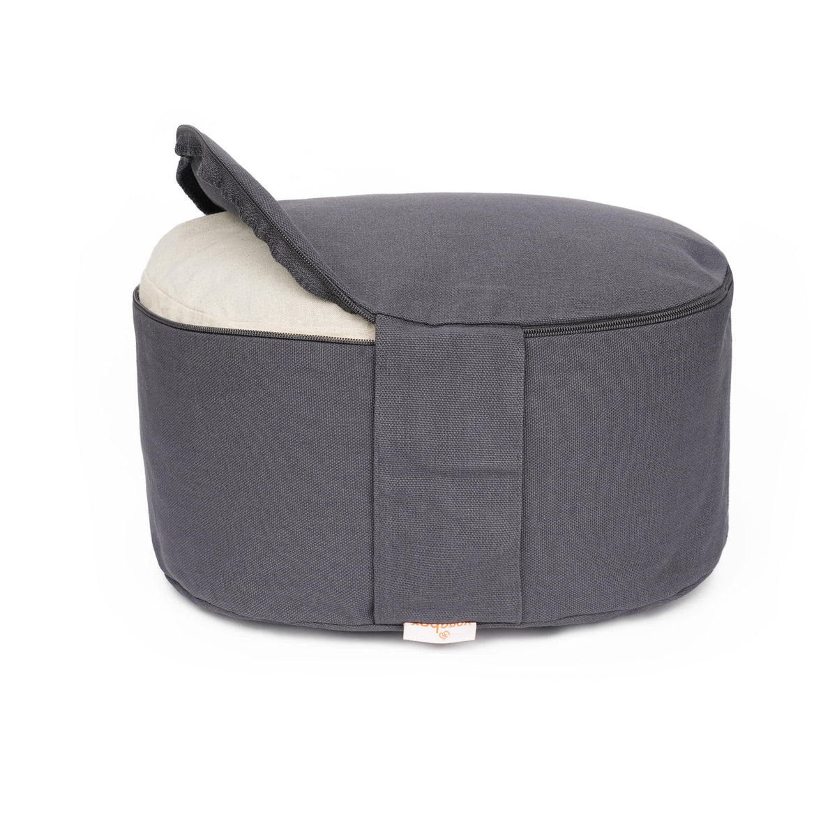 Yogakissen oval Lotus Stick BASIC grau 28 x 23 x 13 cm Buchweizenschalen