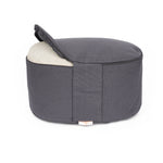 Yogakissen oval Lotus Stick BASIC grau 28 x 23 x 13 cm Buchweizenschalen