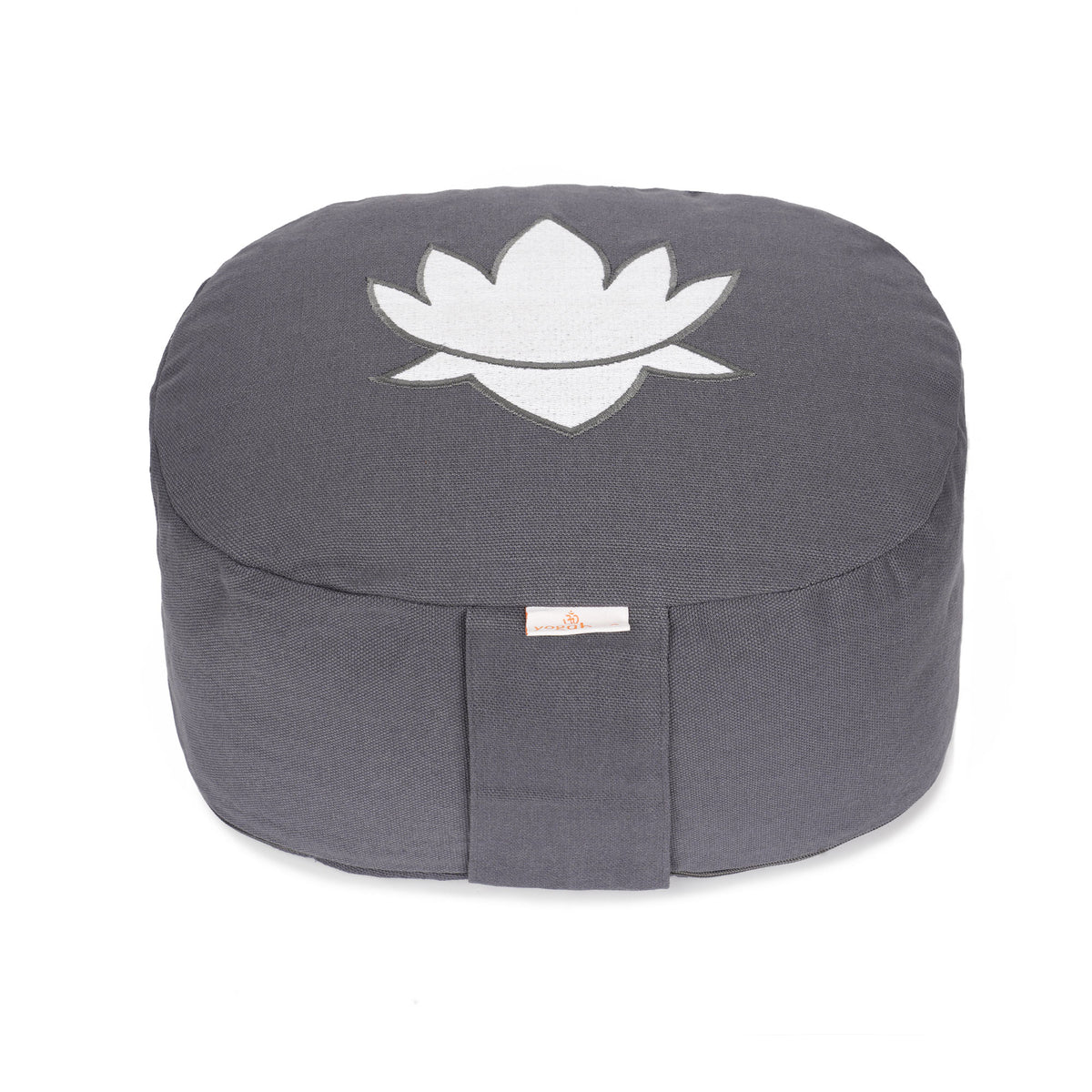 Yogakissen oval Lotus Stick BASIC grau 28 x 23 x 13 cm Buchweizenschalen
