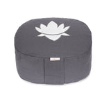 Yogakissen oval Lotus Stick BASIC grau 28 x 23 x 13 cm Buchweizenschalen