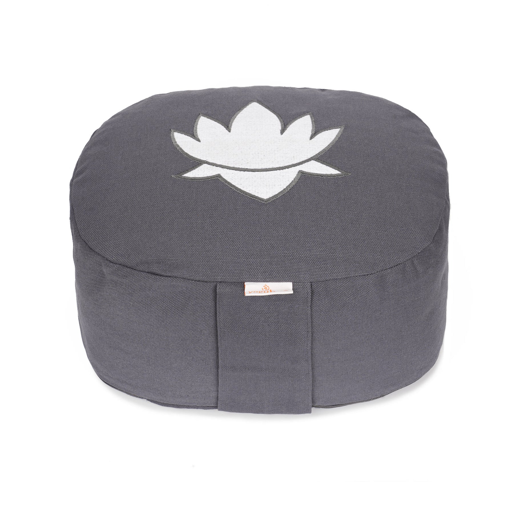 Yogakissen oval Lotus Stick BASIC grau 28 x 23 x 13 cm Buchweizenschalen