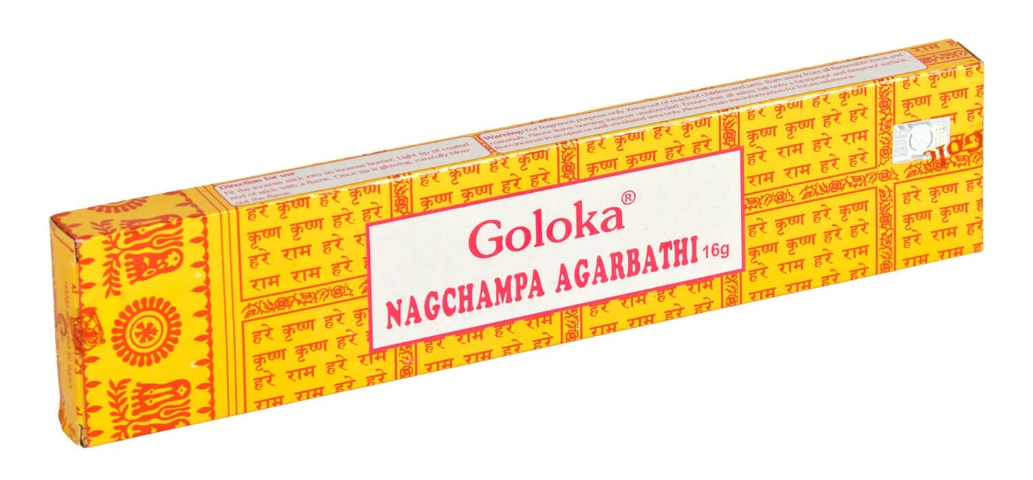 Original Nag-Champa Gold 16g Würzig-holzig 16g. 20-22 cm. 30-45 Minuten 