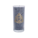 Palmwachs-Kerze mit goldenen Etikett ocean 14 cm Keltischer Knoten