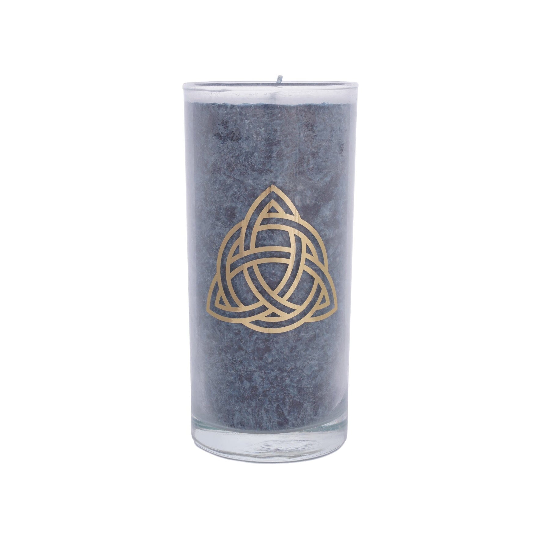 Palmwachs-Kerze mit goldenen Etikett ocean 14 cm Keltischer Knoten