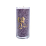 Palmwachs-Kerze mit goldenen Etikett aubergine 14 cm Schutzengel