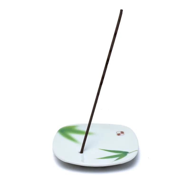 Räucherstäbchenhalter Yume no Yume weiß 8,2 x 1,2 x 8,2 cm Bambusblatt
