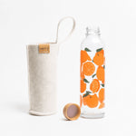 Sommer Set CARRY Glastrinkflasche Juicy oranges + Sleeve - yogabox