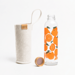 Sommer Set CARRY Glastrinkflasche Juicy oranges + Sleeve - yogabox