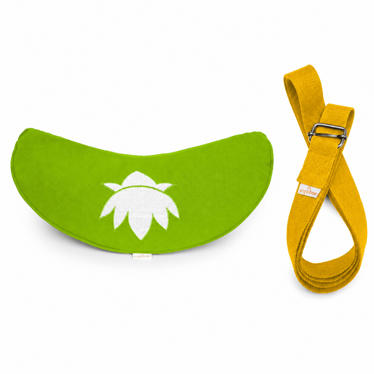 Sommer Yogaset Yogakissen Halbmond + Yogagurt gelb - yogabox