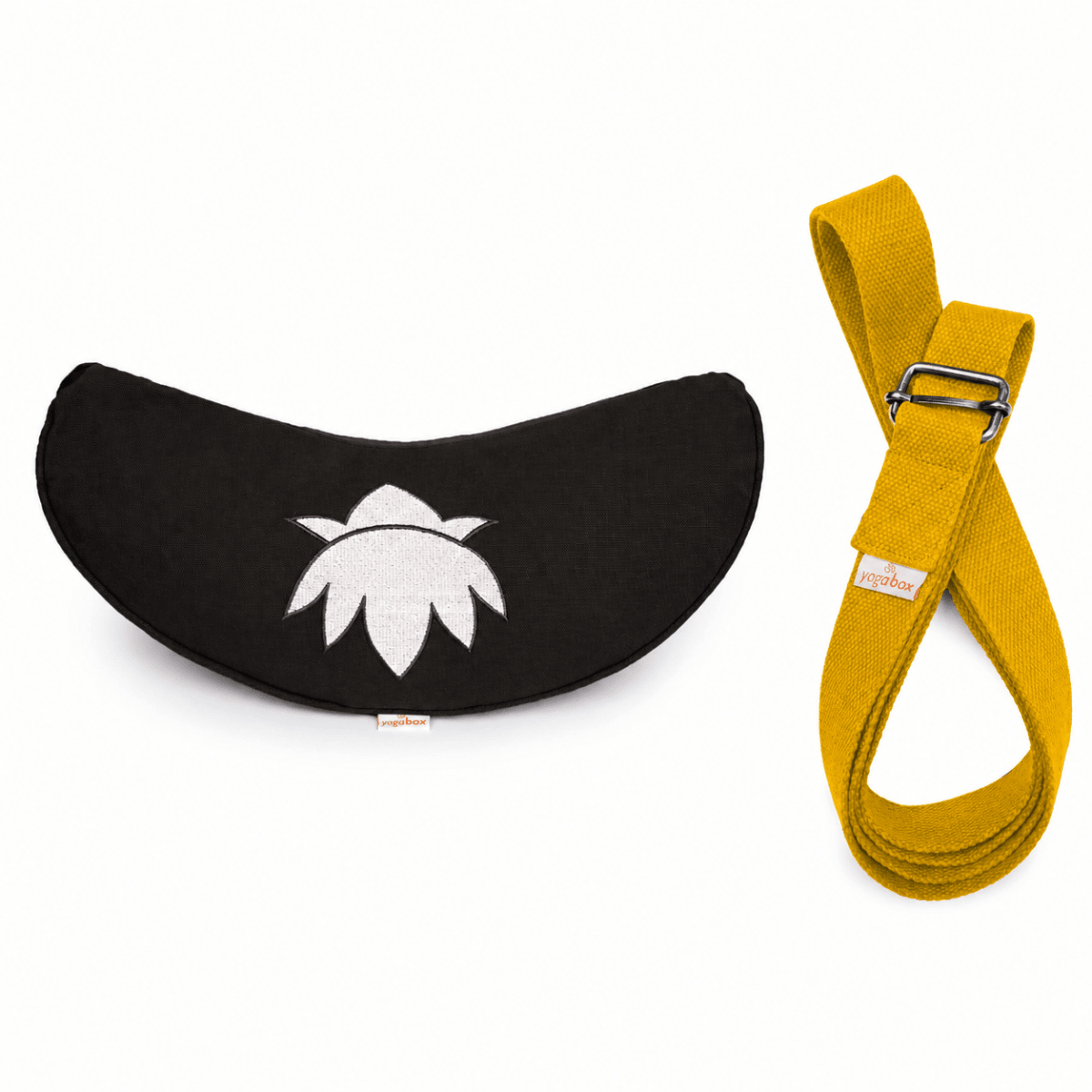 Sommer Yogaset Yogakissen Halbmond + Yogagurt gelb - yogabox