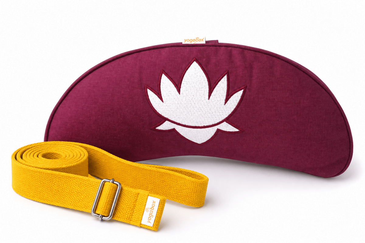Sommer Yogaset Yogakissen Halbmond + Yogagurt gelb - yogabox