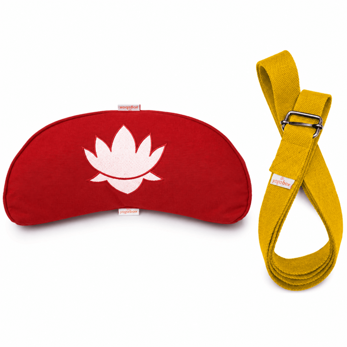 Sommer Yogaset Yogakissen Halbmond + Yogagurt gelb - yogabox