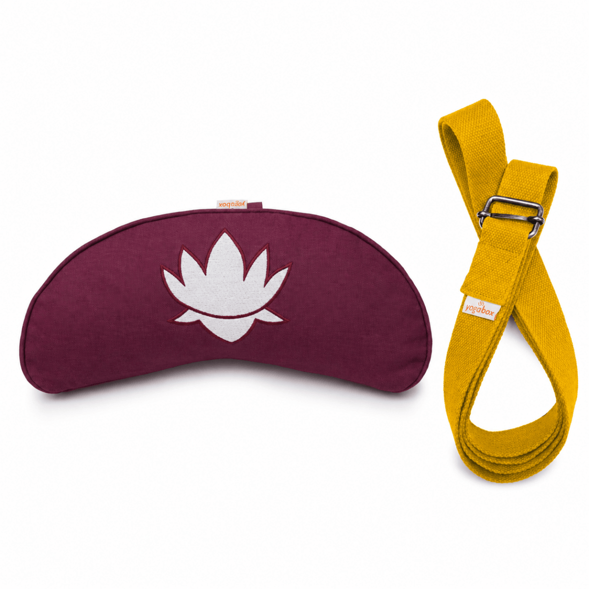 Sommer Yogaset Yogakissen Halbmond + Yogagurt gelb - yogabox