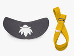 Sommer Yogaset Yogakissen Halbmond + Yogagurt gelb grau 