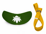 Sommer Yogaset Yogakissen Halbmond + Yogagurt gelb olivgrün 