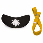 Sommer Yogaset Yogakissen Halbmond + Yogagurt gelb schwarz 