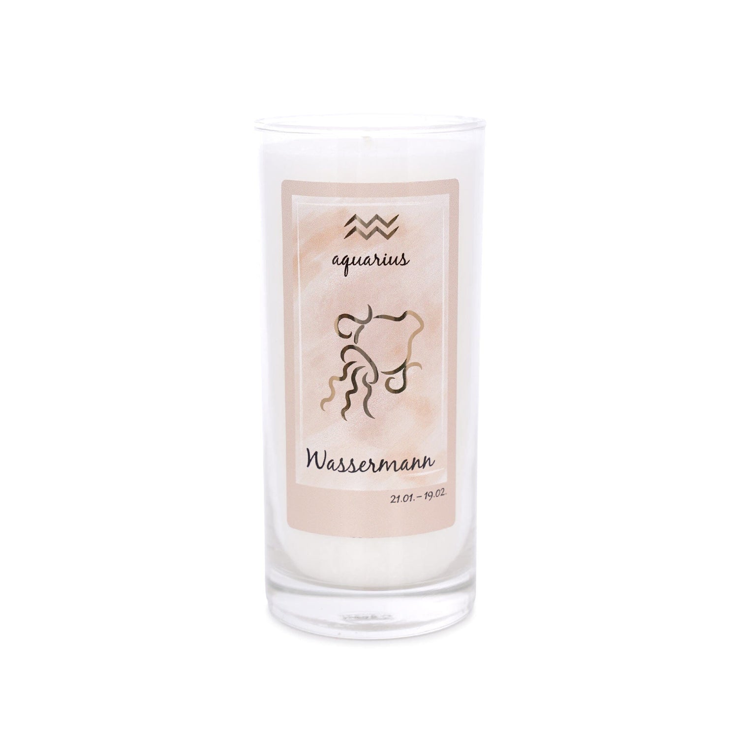 Sternzeichen Kerze weiß 14 x 6,5 cm Wassermann