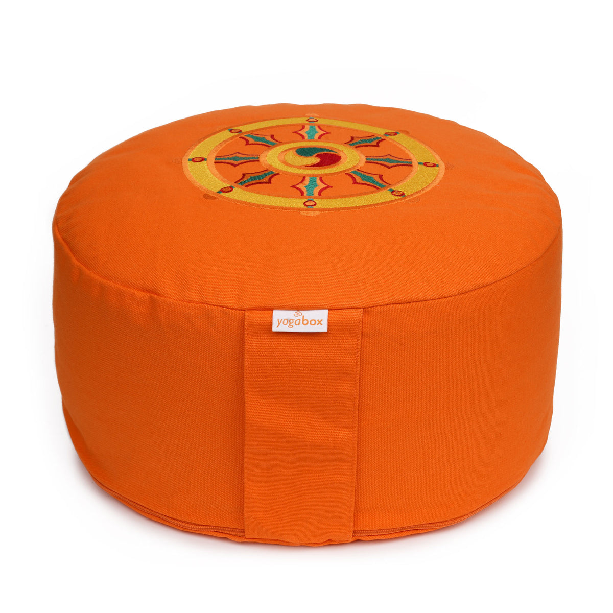 Meditationskissen Glückssitz® Rondo Dharmarad orange 33 x 33 x 15 cm Buchweizenschalen