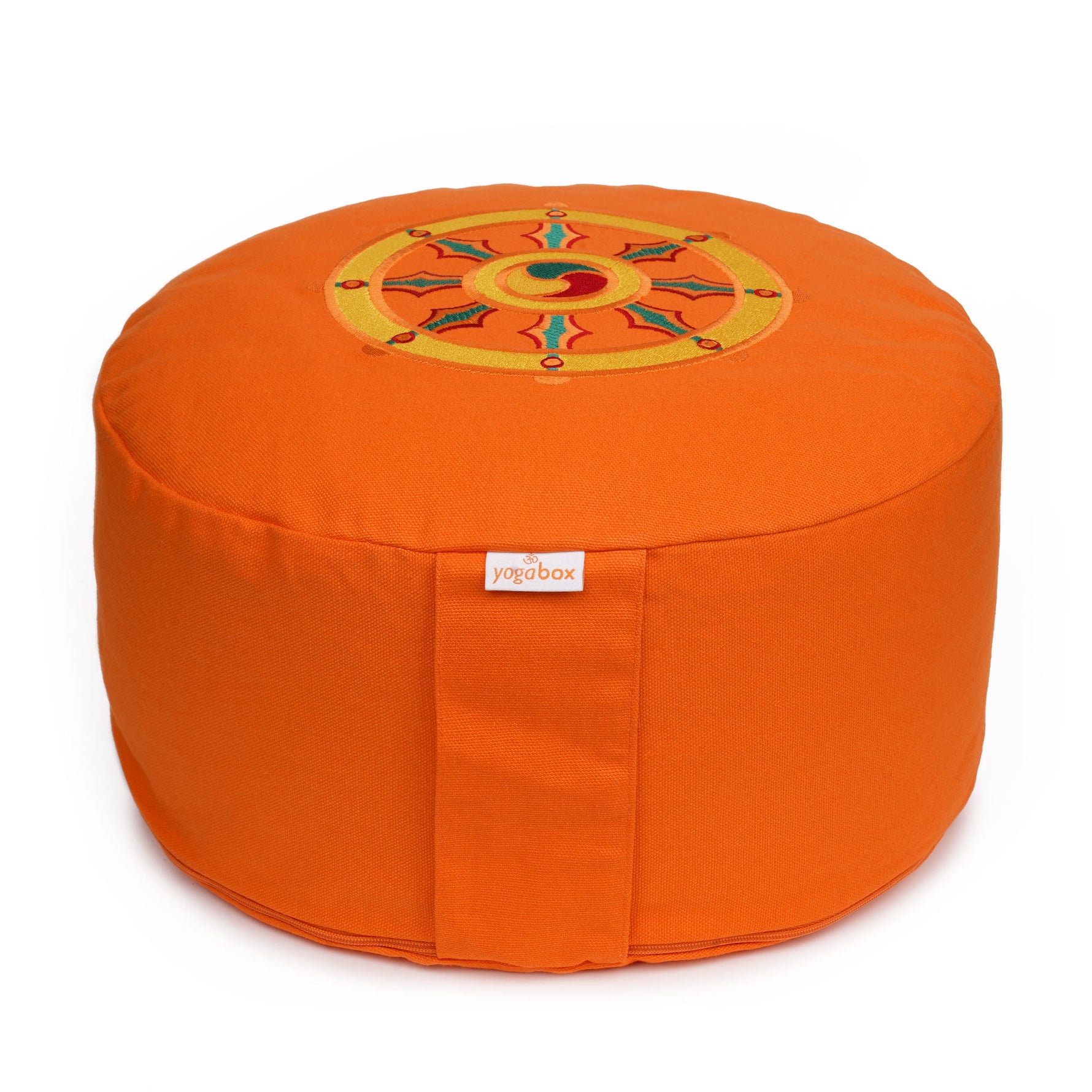 Meditationskissen Glückssitz® Rondo Dharmarad orange 33 x 33 x 15 cm Buchweizenschalen