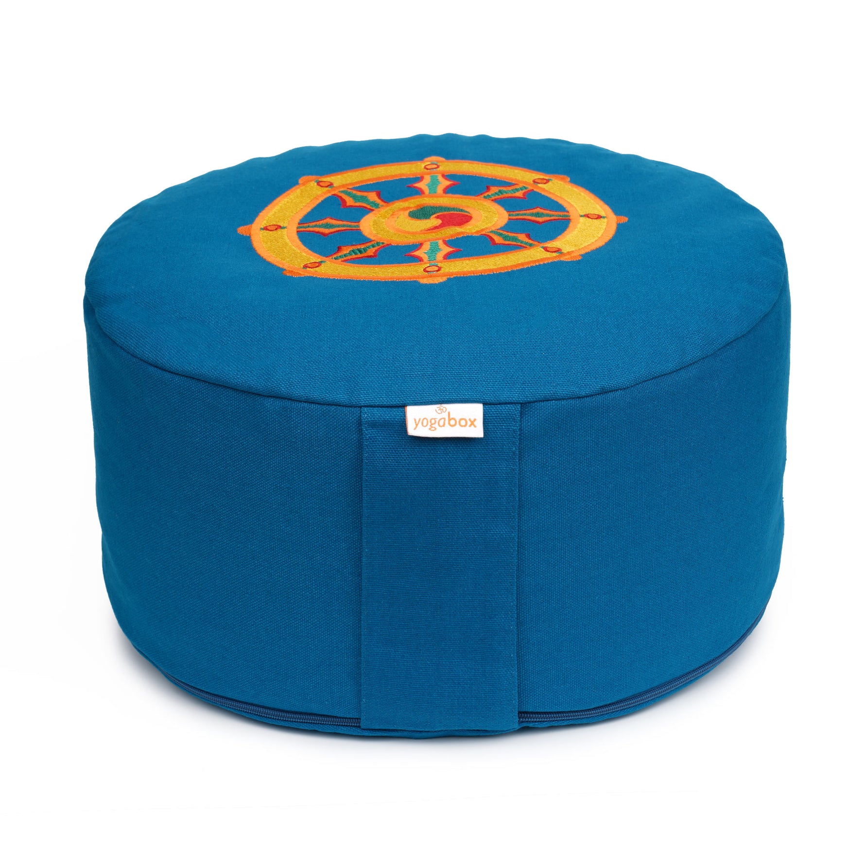 Meditationskissen Glückssitz® Rondo Dharmarad petrol 33 x 33 x 15 cm Buchweizenschalen