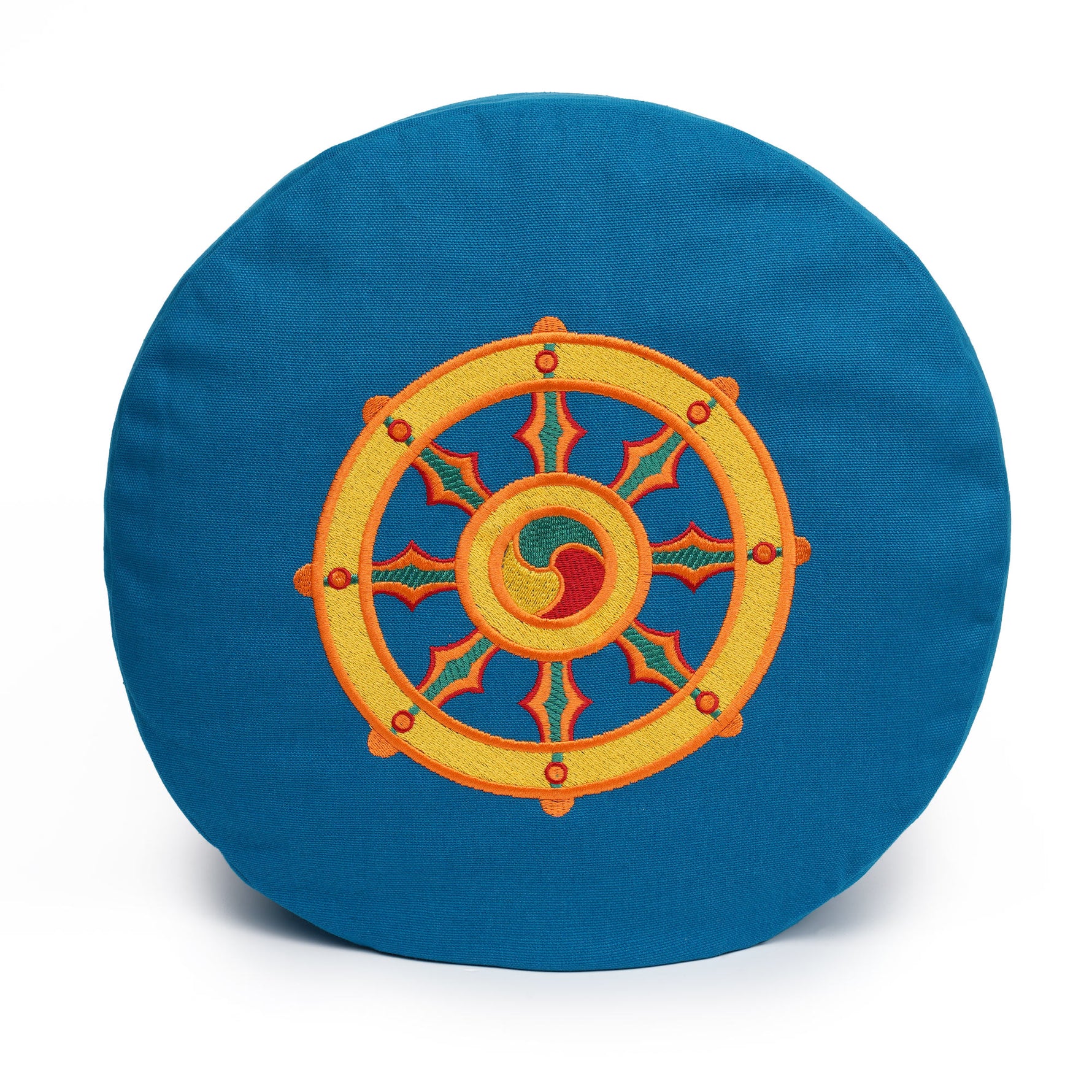 Meditationskissen Glückssitz® Rondo Dharmarad petrol 33 x 33 x 15 cm Buchweizenschalen