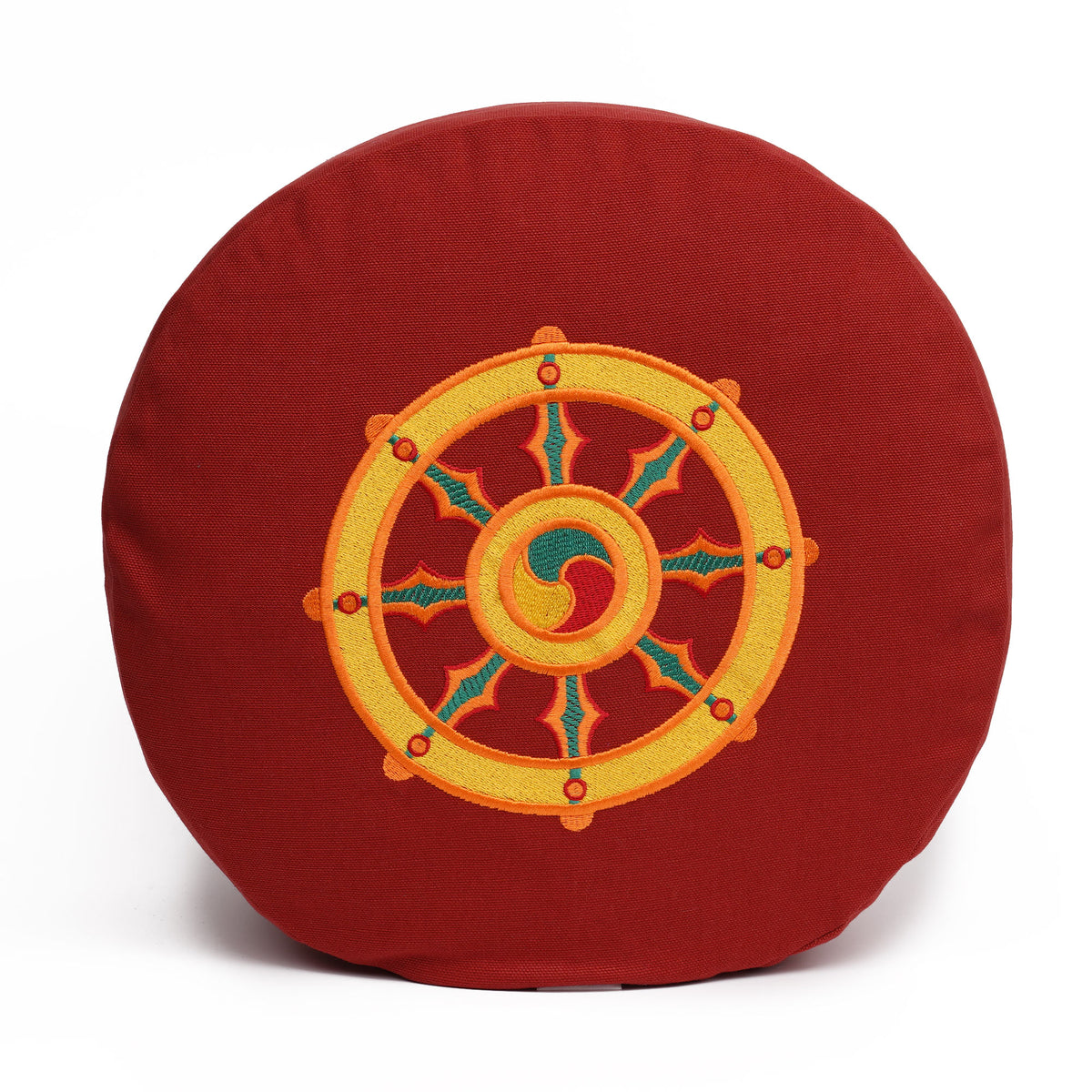 Meditationskissen Glückssitz® Rondo Dharmarad bordeaux 33 x 33 x 15 cm Buchweizenschalen