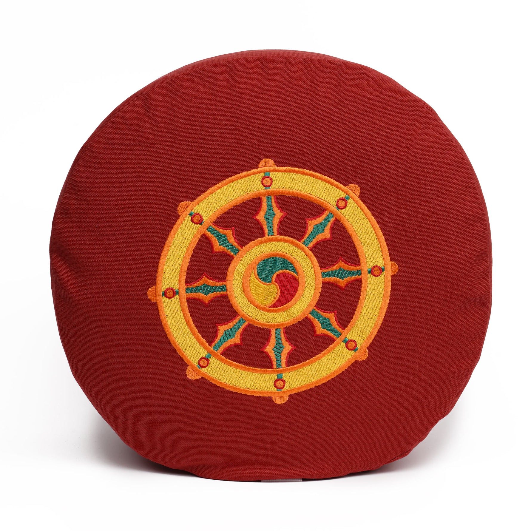 Meditationskissen Glückssitz® Rondo Dharmarad bordeaux 33 x 33 x 15 cm Buchweizenschalen