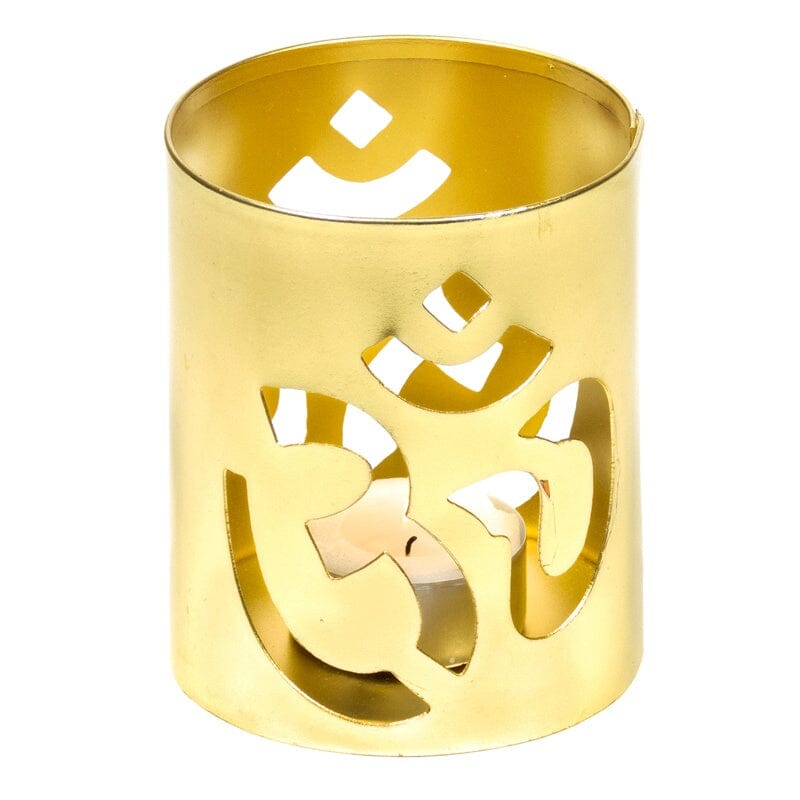 Teelichthalter OM gold 9 x 7.5 cm Om