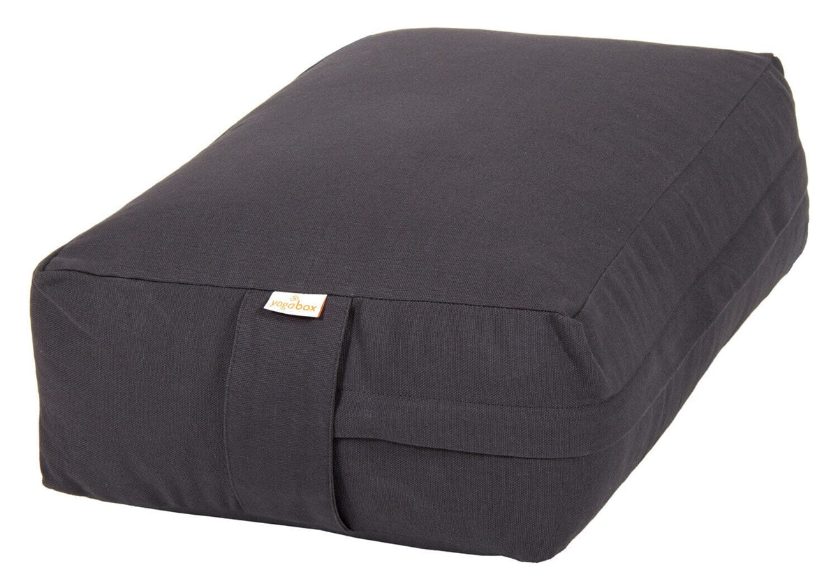 VIPASSANA Kissen XL grau Buchweizenschalen 45 x 33 x 14 cm