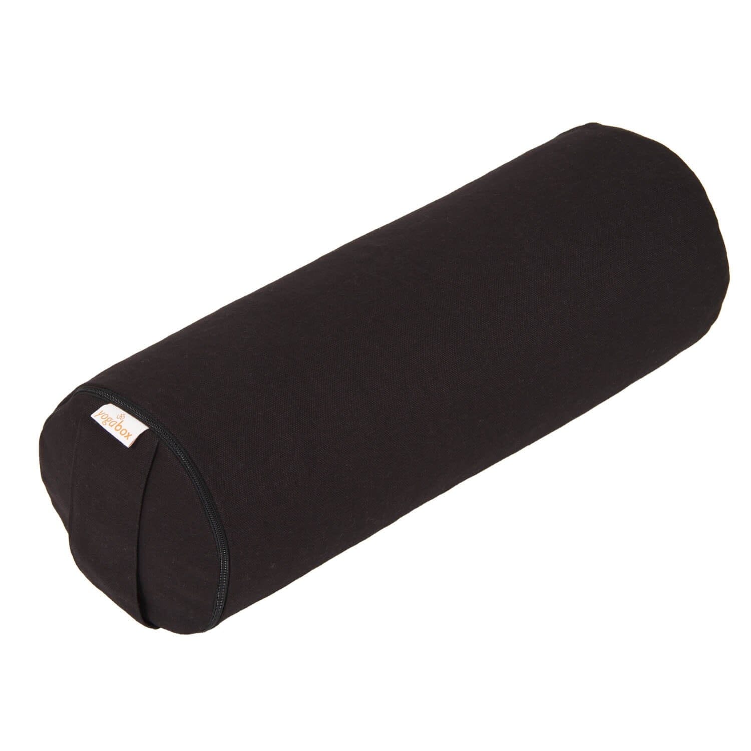 Yoga MINI BOLSTER / Nackenrolle BASIC schwarz Buchweizenschalen 38 x 15 x 15 cm