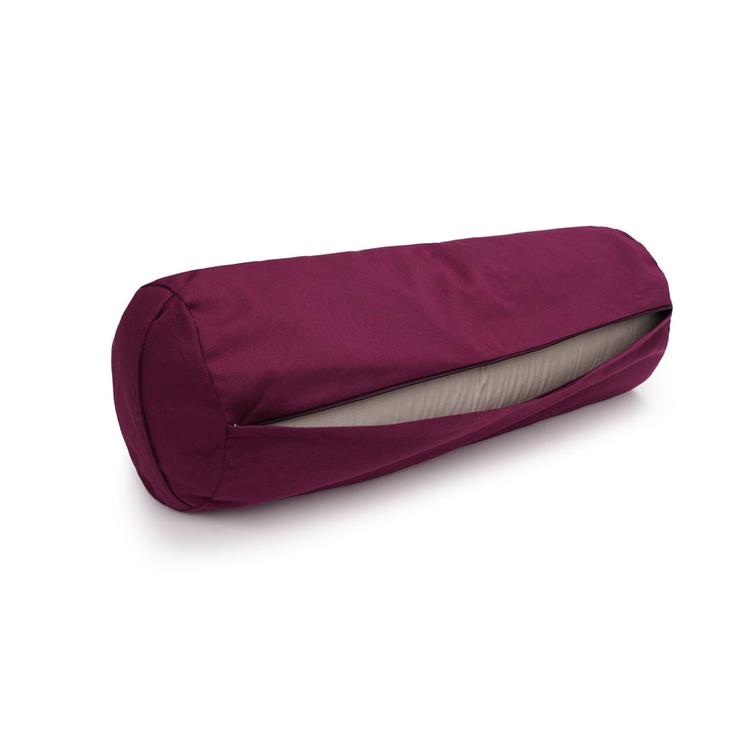 Yoga und Pilates Bolster / Yogarolle D - regional hergestellt aubergine 65 x 22 x 22 cm Buchweizenschalen