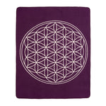 Yogadecke Blume des Lebens - regional hergestellt aubergine / natur 150 x 200 cm 