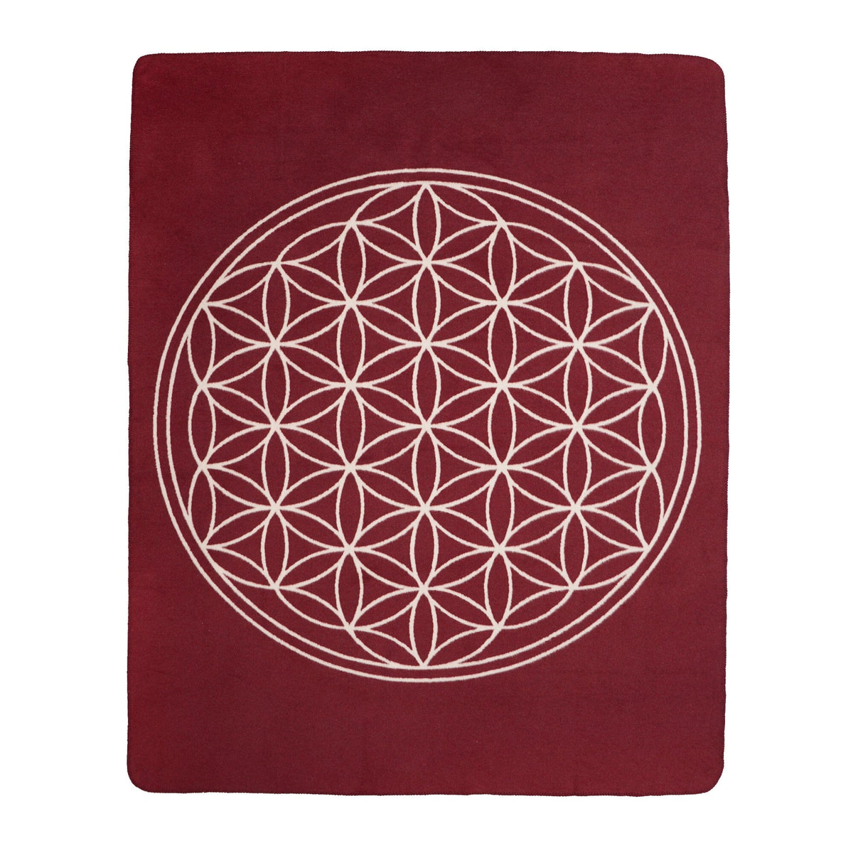 Yogadecke Blume des Lebens - regional hergestellt bordeaux / natur 150 x 200 cm 